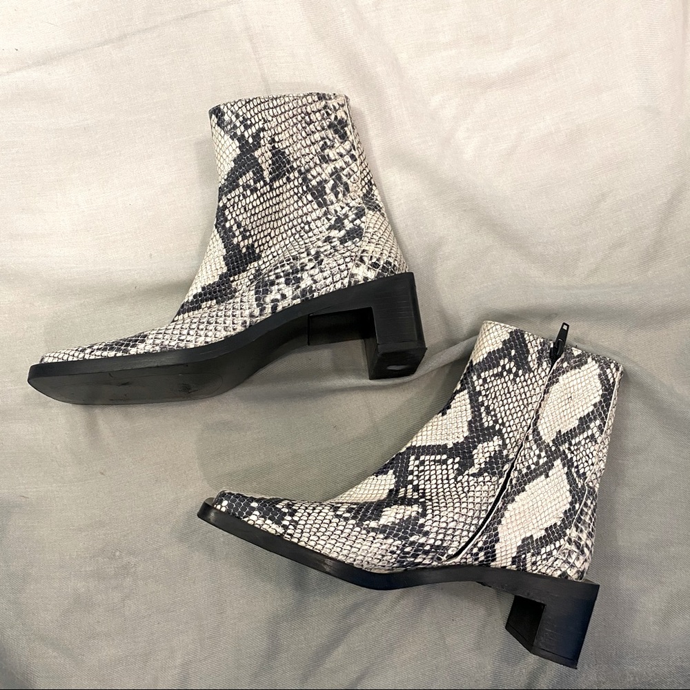 Zara snakeskin bootie
